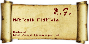 Mácsik Flávia névjegykártya
